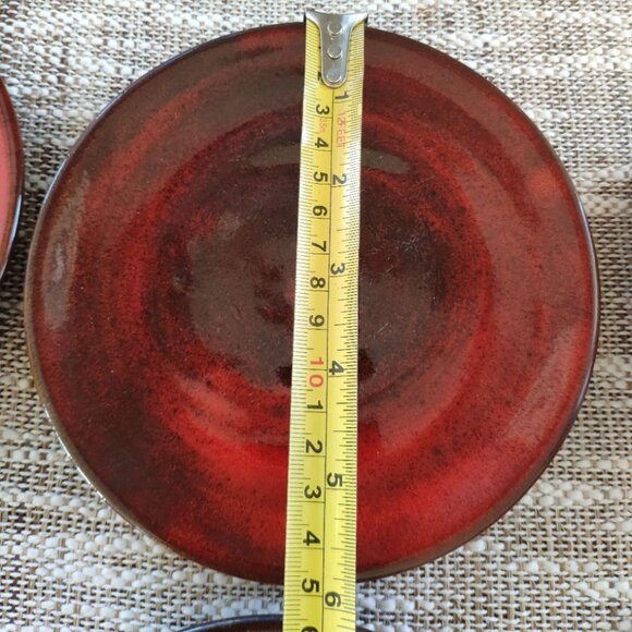 La Turbie France Bowls Plates Set of 8, VTG Studio Art Pottery Terracotta signed - Picture 12 of 14